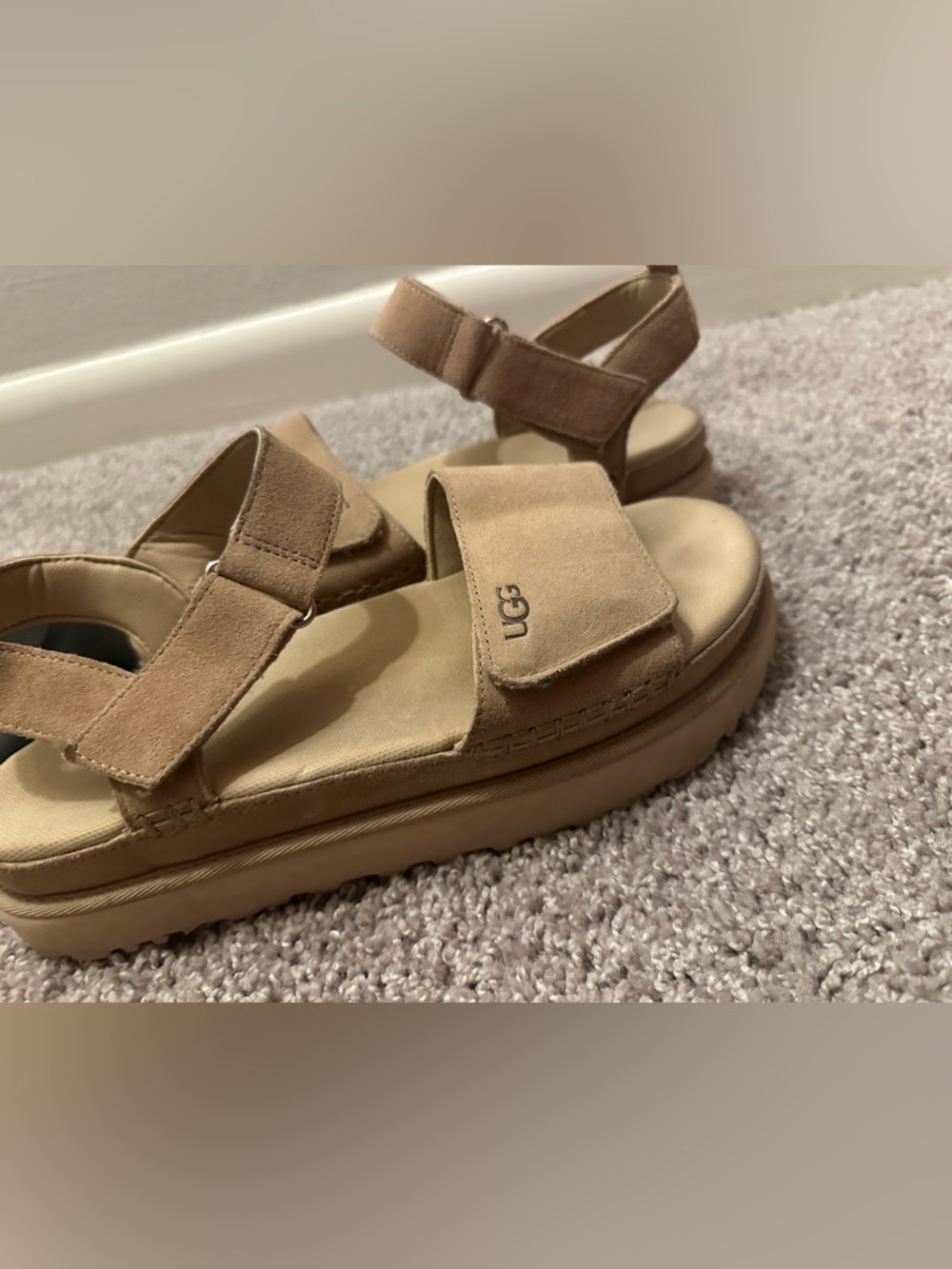 UGG suede platform sandals